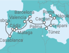Itinerario del Crucero desde Civitavecchia (Roma) a Lisboa - Silversea