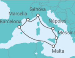 Itinerario del Crucero Francia, Italia, Malta - MSC Cruceros