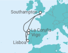 Itinerario del Crucero España, Portugal - Royal Caribbean