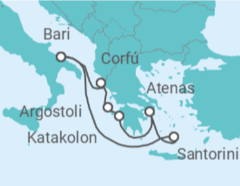Itinerario del Crucero Grecia, Italia - MSC Cruceros