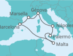 Itinerario del Crucero Malta, España, Francia, Italia - MSC Cruceros
