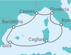 Itinerario del Crucero Italia, Francia, España - MSC Cruceros