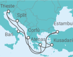 Itinerario del Crucero Italia, Croacia, Grecia, Turquía - MSC Cruceros