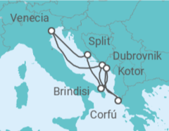 Itinerario del Crucero Croacia, Grecia, Montenegro, Italia - MSC Cruceros