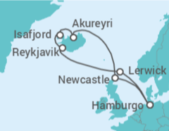 Itinerario del Crucero Reino Unido, Islandia - MSC Cruceros