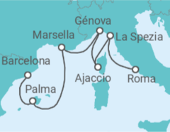 Itinerario del Crucero España, Francia, Italia - Princess Cruises