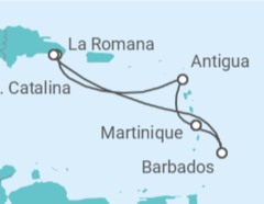 Itinerario del Crucero Antigua Y Barbuda, República Dominicana, Barbados - MSC Cruceros