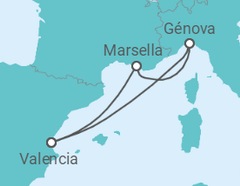 Itinerario del Crucero España, Francia - MSC Cruceros