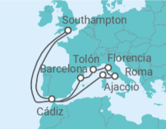 Itinerario del Crucero España, Francia, Italia - Princess Cruises