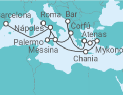 Itinerario del Crucero desde Civitavecchia (Roma) a Barcelona (España) - Princess Cruises