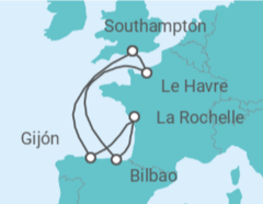 Itinerario del Crucero España, Francia - MSC Cruceros