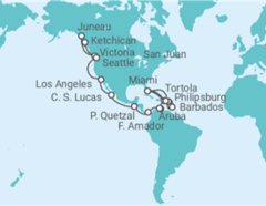 Itinerario del Crucero Caribe Completo - Cunard