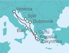 Itinerario del Crucero Italia, Grecia, Croacia - Costa Cruceros