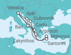 Itinerario del Crucero Italia, Grecia, Croacia - Costa Cruceros
