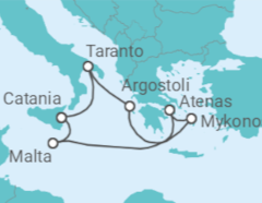 Itinerario del Crucero Malta, Italia, Grecia - Costa Cruceros