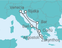Itinerario del Crucero Italia, Grecia - Costa Cruceros