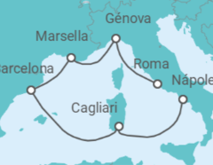 Itinerario del Crucero Italia, Francia, España - Costa Cruceros