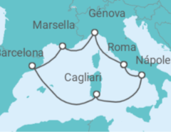 Itinerario del Crucero Francia, España, Italia - Costa Cruceros