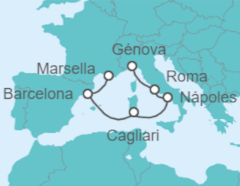 Itinerario del Crucero España, Italia - Costa Cruceros
