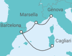 Itinerario del Crucero Francia, España - Costa Cruceros