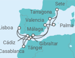 Itinerario del Crucero Portugal, Marruecos, España, Francia, Gibraltar - Celestyal Cruises