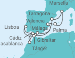 Itinerario del Crucero Portugal, Marruecos, España, Francia, Gibraltar - Celestyal Cruises