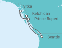 Itinerario del Crucero Alaska: Pasaje Interior y Fiordos Glaciares - Virgin Voyages