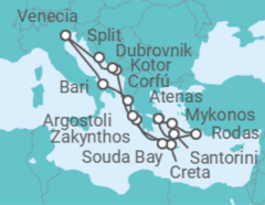 Itinerario del Crucero Italia, Grecia, Montenegro, Croacia - Costa Cruceros