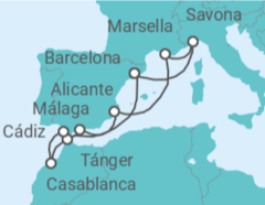 Itinerario del Crucero España, Marruecos, Francia - Costa Cruceros
