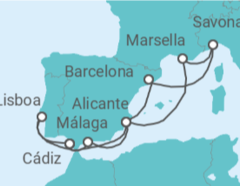 Itinerario del Crucero España, Francia, Italia, Portugal - Costa Cruceros