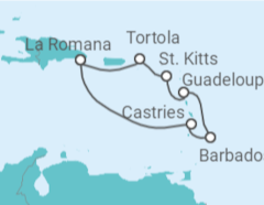 Itinerario del Crucero Santa Lucía, Barbados, Guadalupe, San Cristóbal Y Nieves, Islas Vírgenes - Reino Unido - Costa Cruceros