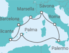 Itinerario del Crucero España, Italia - Costa Cruceros