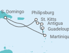 Itinerario del Crucero Martinica, Guadalupe, Antigua Y Barbuda, San Cristóbal Y Nieves, Saint Maarten - Costa Cruceros