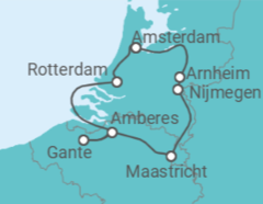 Itinerario del Crucero Bélgica, Holanda - Riverside