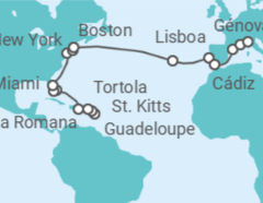 Itinerario del Crucero desde Guadalupe (Pointe-à-Pitre) a Génova (Italia) - Costa Cruceros