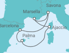 Itinerario del Crucero España, Francia - Costa Cruceros