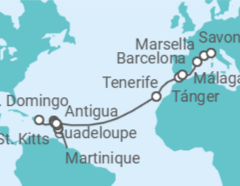 Itinerario del Crucero Francia, Italia, España - Costa Cruceros