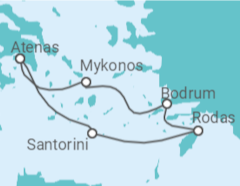 Itinerario del Crucero Resplandor de las Islas Griegas - Virgin Voyages