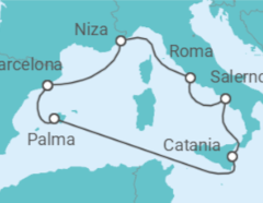 Itinerario del Crucero Francia, Italia, España - Virgin Voyages