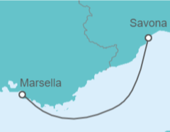 Itinerario del Crucero Francia - Costa Cruceros
