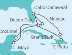 Itinerario del Crucero México, Bahamas, Estados Unidos (EE.UU.) - MSC Cruceros