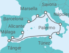 Itinerario del Crucero desde Barcelona (España) a Alicante (España) - Costa Cruceros