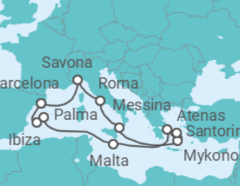 Itinerario del Crucero España, Malta, Grecia, Italia - Costa Cruceros