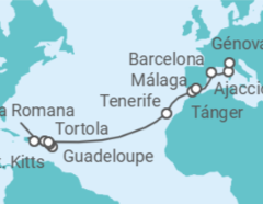Itinerario del Crucero desde Guadalupe (Pointe-à-Pitre) a Génova (Italia) - Costa Cruceros