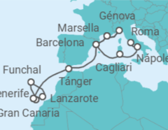 Itinerario del Crucero Islas Canarias - Costa Cruceros
