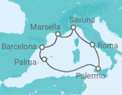 Itinerario del Crucero Italia, Francia, España - Costa Cruceros
