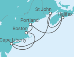 Itinerario del Crucero Estados Unidos (EE.UU.), Canadá - Royal Caribbean