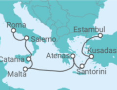 Itinerario del Crucero Italia, Malta, Grecia, Turquía - NCL Norwegian Cruise Line