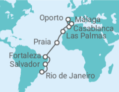Itinerario del Crucero Brasil, Cabo Verde, España, Marruecos - Costa Cruceros