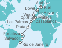 Itinerario del Crucero desde Río de Janeiro (Brasil) a Kiel (Alemania) - Costa Cruceros